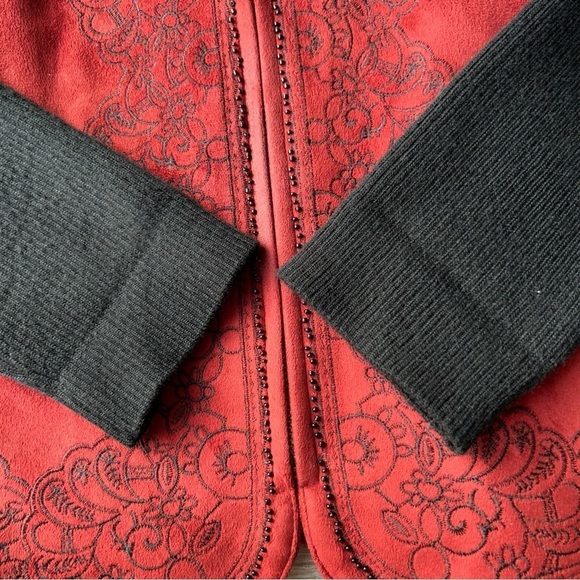 Vintage Coldwater Creek Faux Suede Embroidered Beaded Jacket - Picture 9 of 15